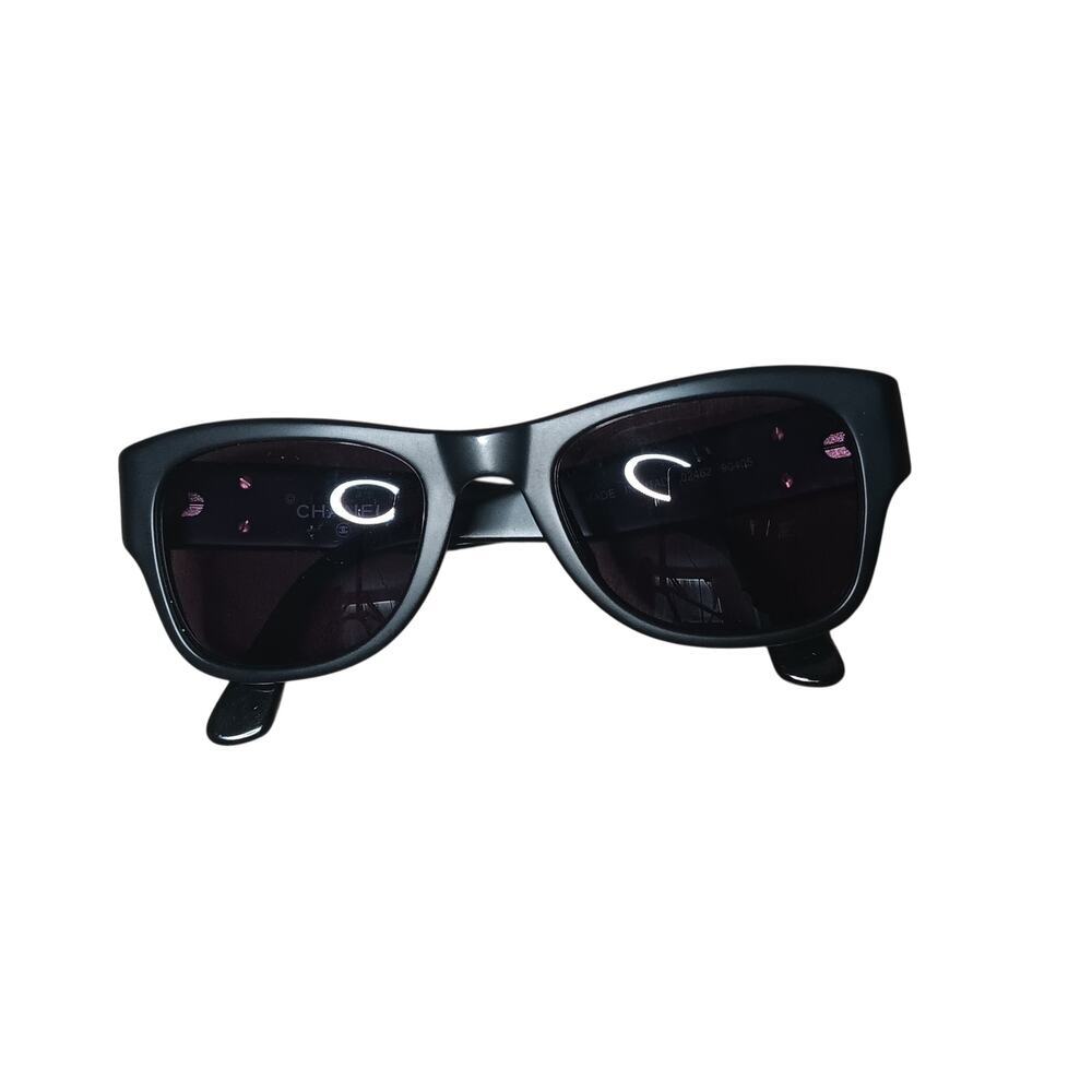 Chanel Sunglasses 02462 90405 Black CC Logo Italy w Box Authentic Designer - Picture 4 of 16